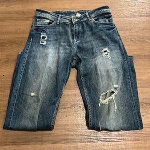 H&M Divided Red Concept straight leg jeans size 6